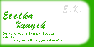 etelka kunyik business card